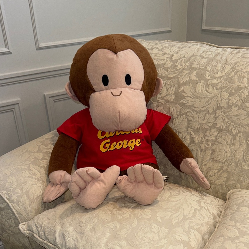 Curious George Plush Monkey - Brown and Red. Toy Factory 2015. Size 23”
